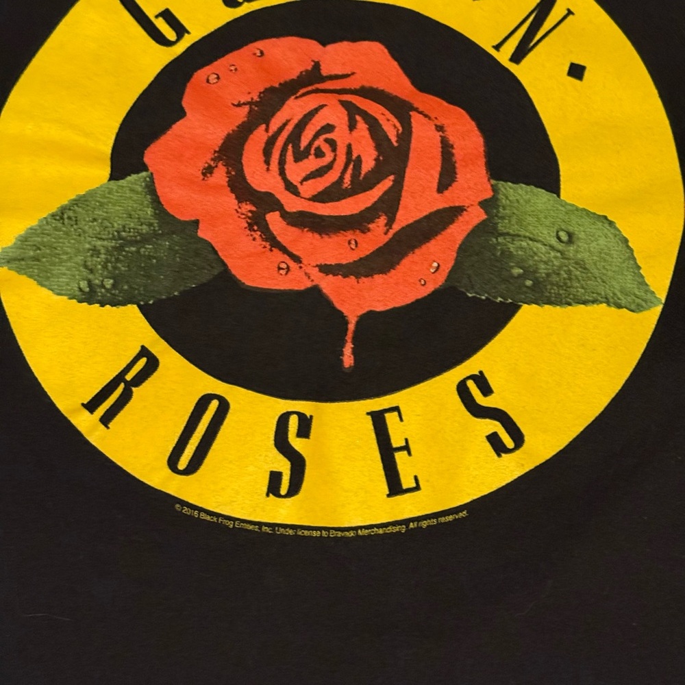 Guns N' Roses Band T-Shirt Bravado 2017 Licensed Juniors Large Black Rose Logo - Picture 7 of 7